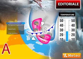 Fase instabilità con rovesci temporaleschi al Centro-Sud