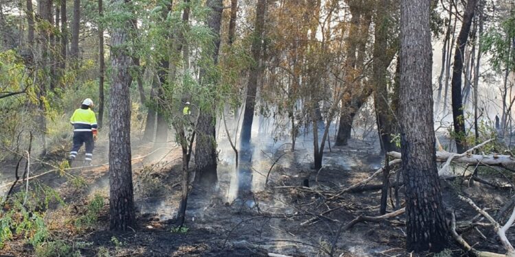 In volo elicottero Vigili Fuoco. Al lavoro per spegnere secondo