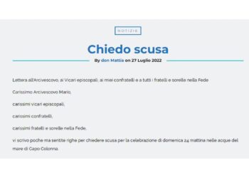 'Non era assolutamente mia intenzione banalizzare l'eucarestia'