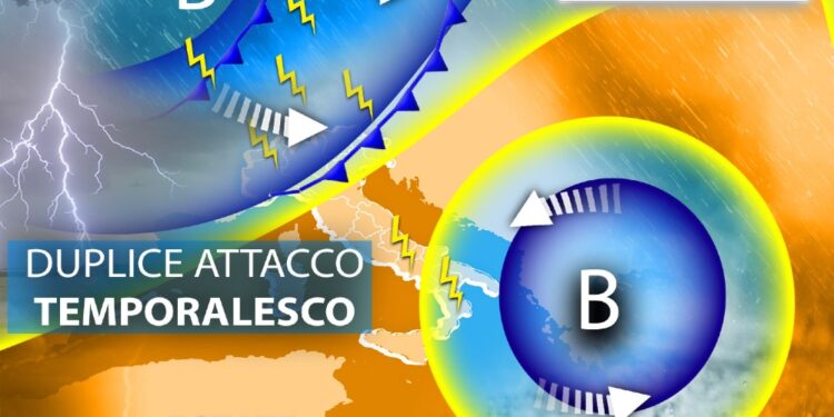 Ciclone dai Balcani spinge aria instabile verso Sud e Centro