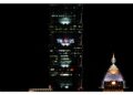 'Scritta luminosa Thank you' sul Taipei 101