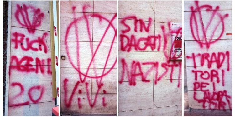 Scritte che rimandano ai no vax