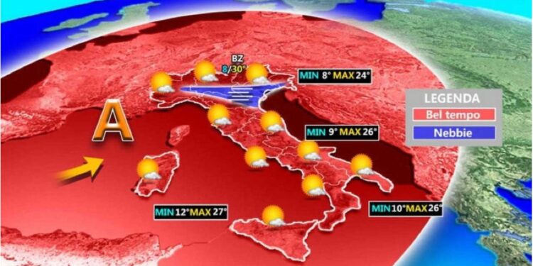 Sensibile escursione termica tra notte e giorno