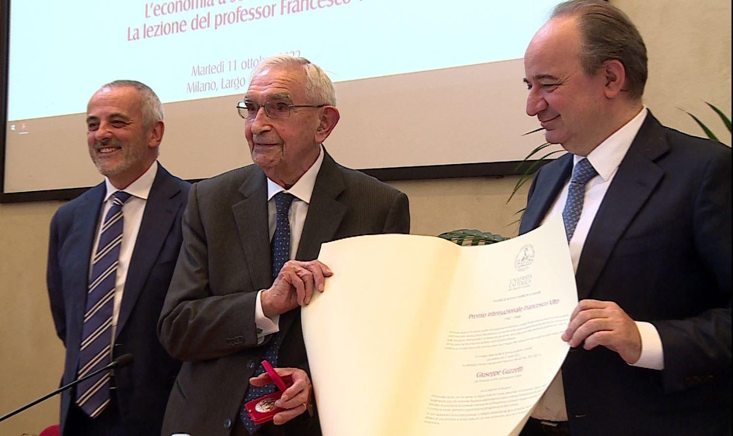 Economia e solidarietà, l’Università Cattolica premia Giuseppe Guzzetti