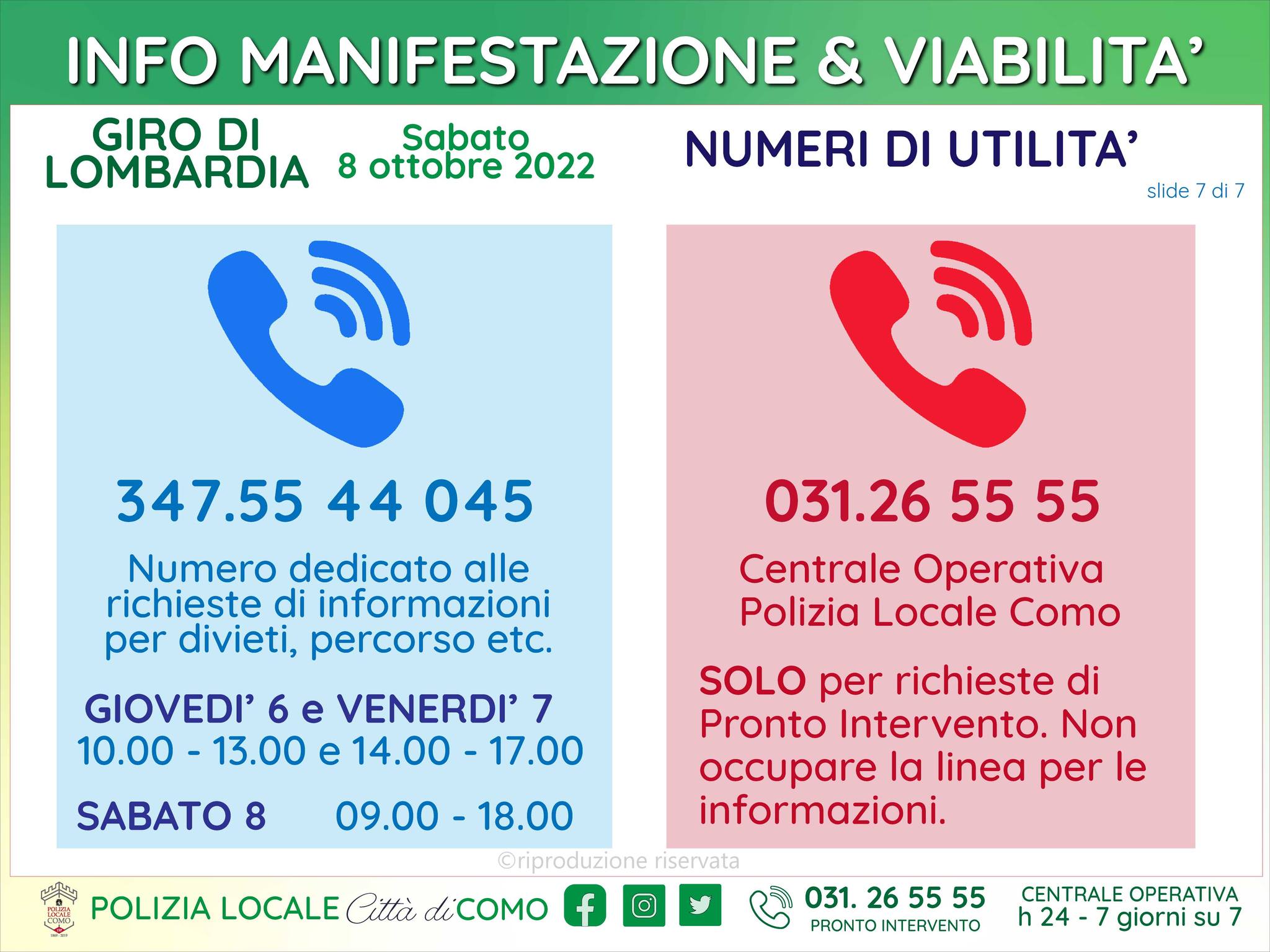 Giro di Lombardia a Como, il numero per informazioni su percorso e divieti