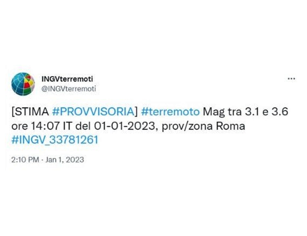 Terremoto:scossa in provincia di Roma, epicentro vicino Guidonia