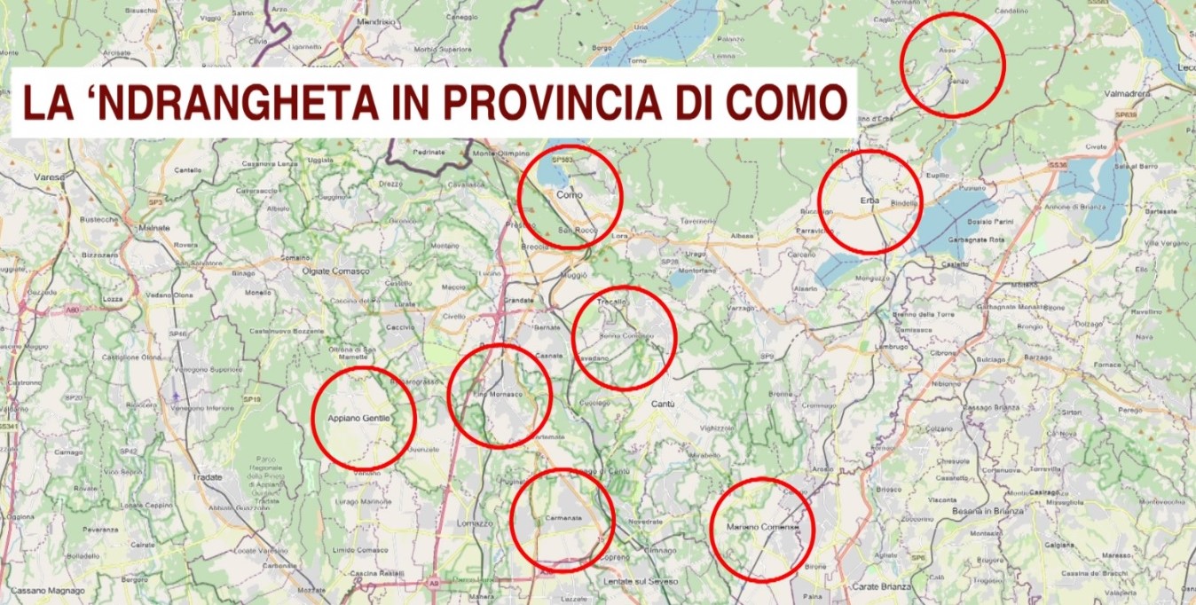 Comunità mafiose a Como: attive otto locali di ‘ndrangheta