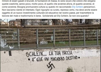 Agenti al lavoro in relazione alla scritta antisemita a Viterbo