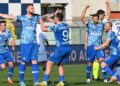 La gioia di Alberto Cerri dopo la rete decisiva (foto Roberto Colombo)