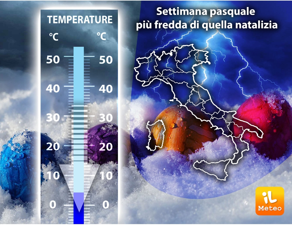 Meteo:settimana Pasqua più fredda di Natale, giù temperature