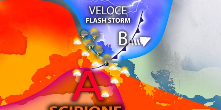 Maltempo verso al Nordest e poi Centrosud