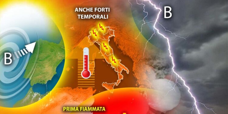 Temperature sopra la media di 3-5°C. Da mercoledì nuovo ciclone