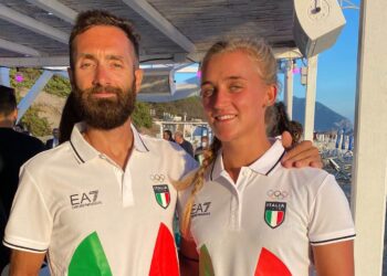 Gli azzurri di canottaggio Pietro Ruta e Aisha Rocek