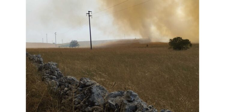 Fronte di fuoco di circa 2 chilometri