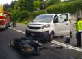 Incidente tra auto e moto in via Oltrecolle
