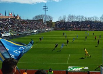 Lo stadio di Venezia visto dalla curva dei tifosi del Como