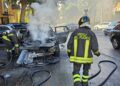 Monte Olimpino, auto in fiamme