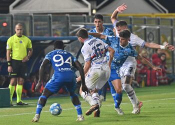 Alessio Iovine in azione nella partita contro la Sampdoria (foto Roberto Colombo)