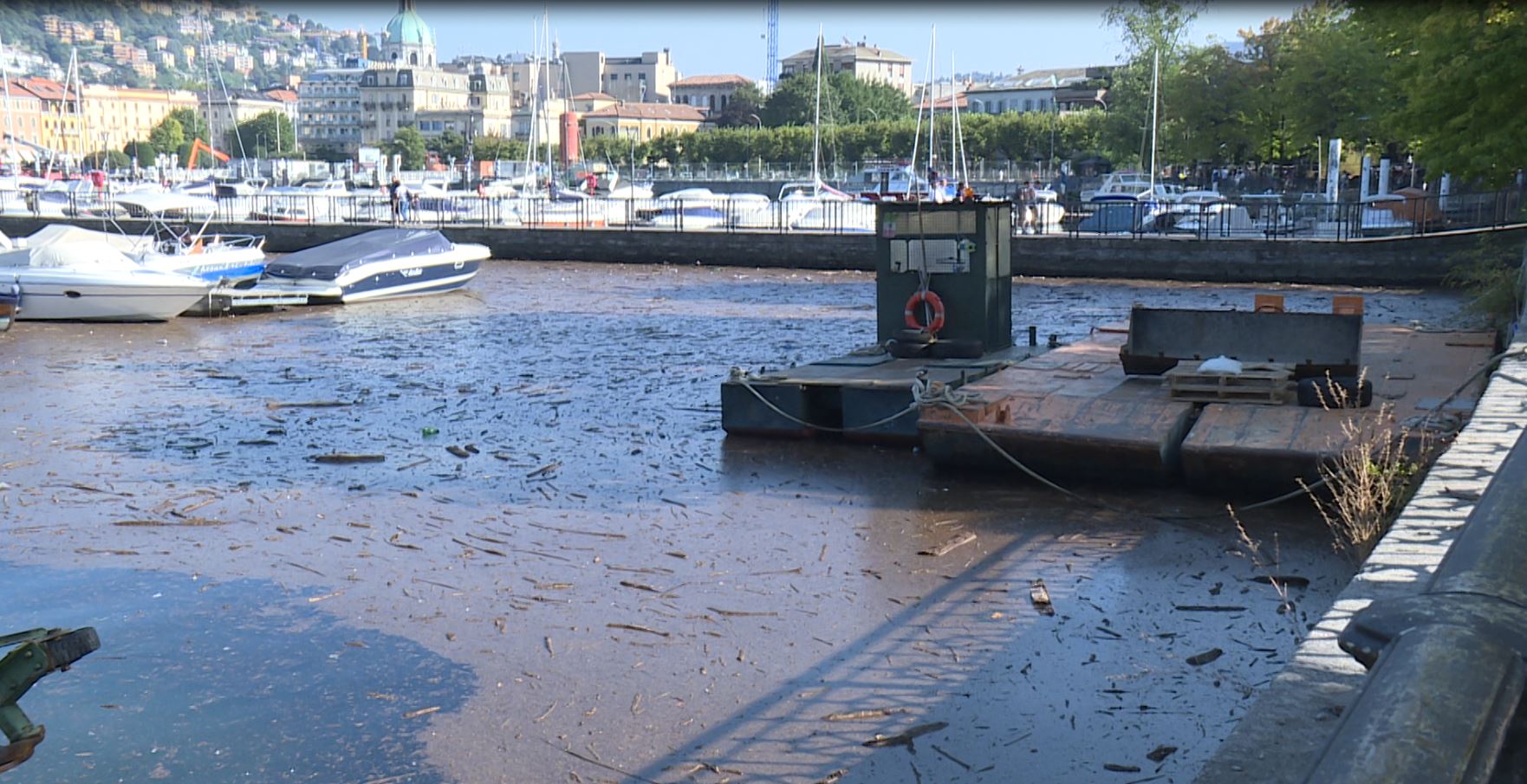 Lago sporco e battelli spazzini fermi, situazione in stallo fino a gennaio  