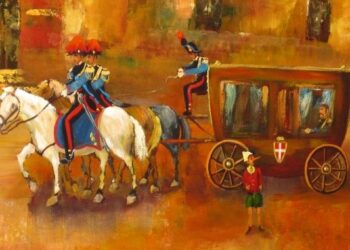Una delle opere di Monaldi dedicate a Pinocchio e ai Carabinieri