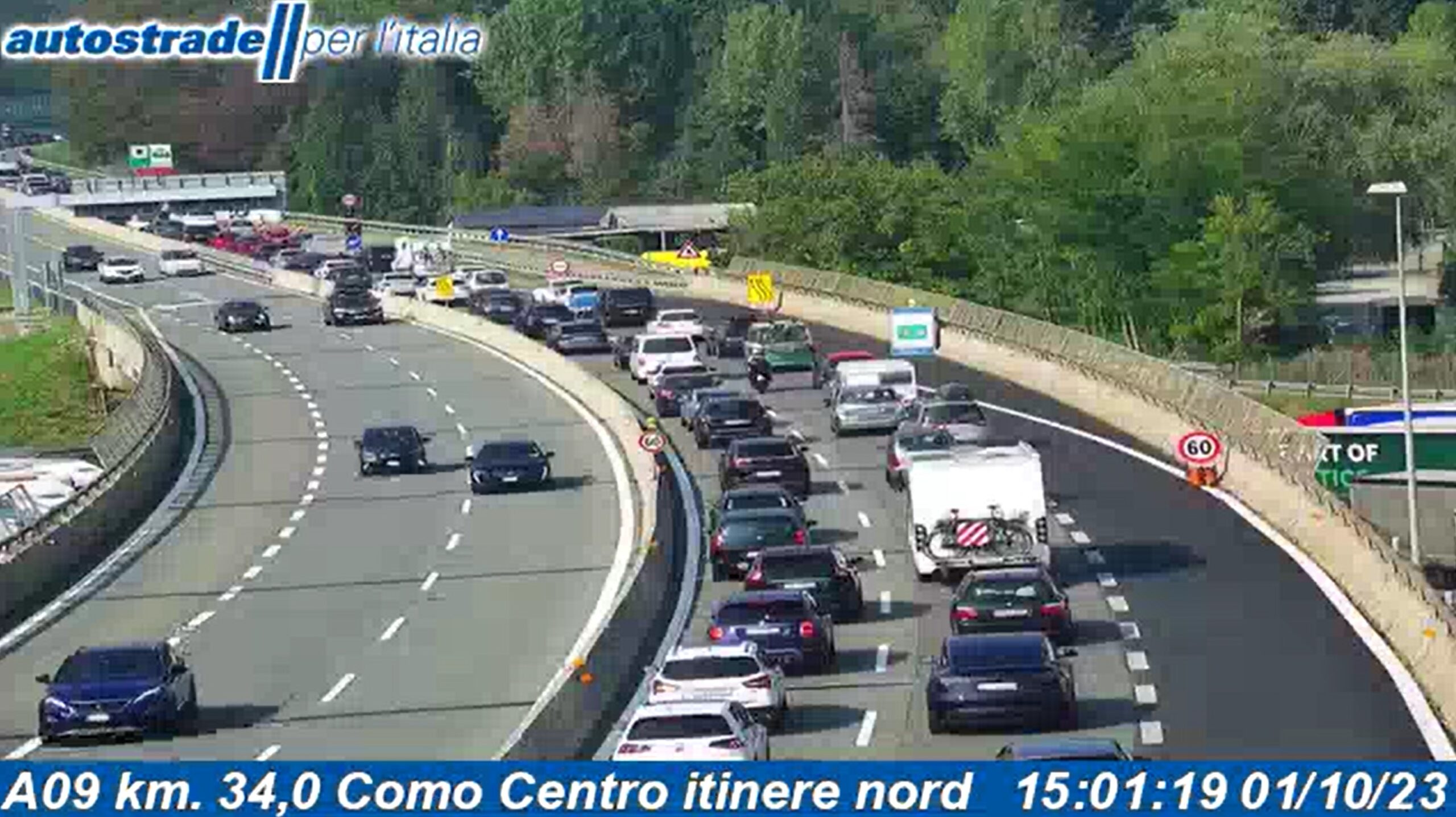 Cantieri e traffico, fine settimana in coda sull’autostrada A9