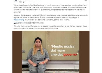 La giovane è arrivata a Taranto a bordo della Ocean Viking