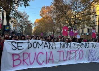 In testa al corteo 'Se domani non torno brucia tutto'