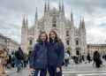 Marianna Agostini (a sinistra) e Alice Gasparini a Milano per la premiazione della Federazione Ciclismo