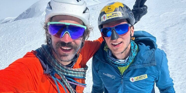 Luca Schiera e Paolo Marazzi sulla cima del Cerro Nora Oeste