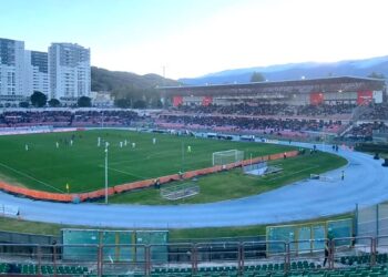 Una panoramica dello stadio di Cosenza durante la partita tra i calabresi e il Como