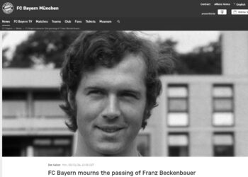 Il ricordo di Franz Beckenbauer sul sito Internet del Bayern di Monaco, la squadra che ha segnato la sua carriera