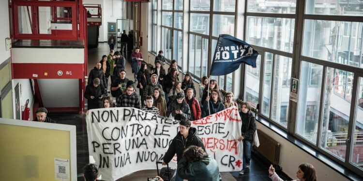 Manifestazione in corso nelle aule delle facoltàumanistiche