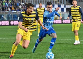 Gabriel Strefezza in azione contro il Parma nella stagione 2023-2024 (foto Roberto Colombo)