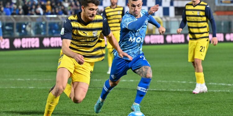 Gabriel Strefezza in azione contro il Parma nella stagione 2023-2024 (foto Roberto Colombo)