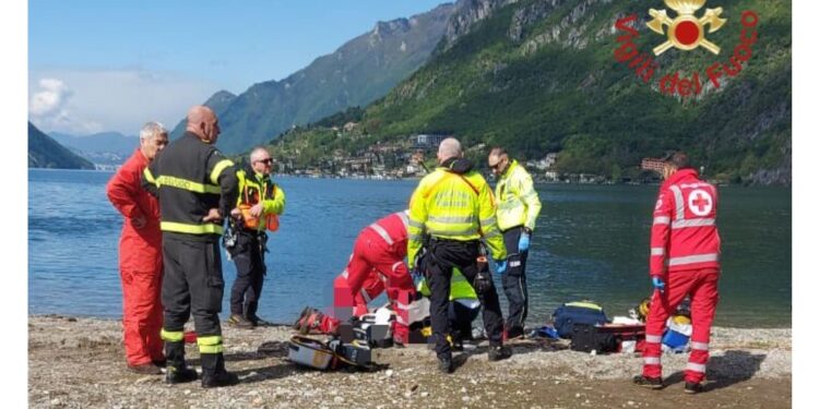 E' stato trascinato nel vicino lago