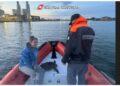 Galleggiava disorientata e debilitata