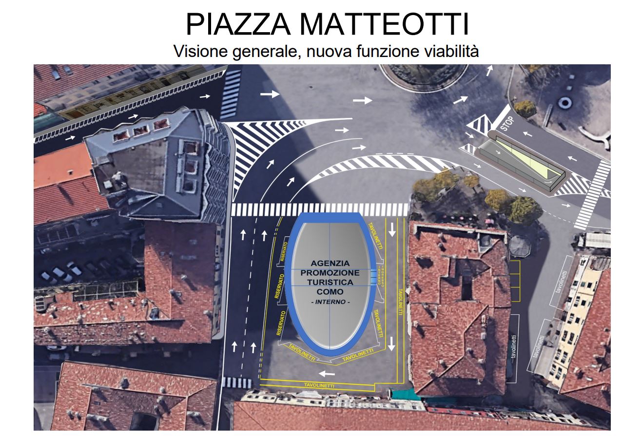 Piazza Matteotti a Como, la proposta dei commercianti: “Via la stazione dei bus. Al suo posto un ufficio di promozione turistica”