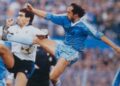 Un duello tra l'azzurro Francesco Casagrande e Beppe Bergomi in serie A negli anni '80