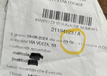 La multa alle 4 di notte segnalata dal consigliere regionale Sergio Gaddi
