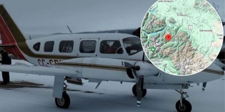 Un Piper si schianta nella regione di Aysén