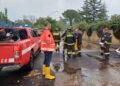 Un metro d'acqua in strada antistante