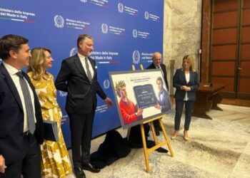 A presentazione francobollo per Italia Ospite d'Onore Buchmesse