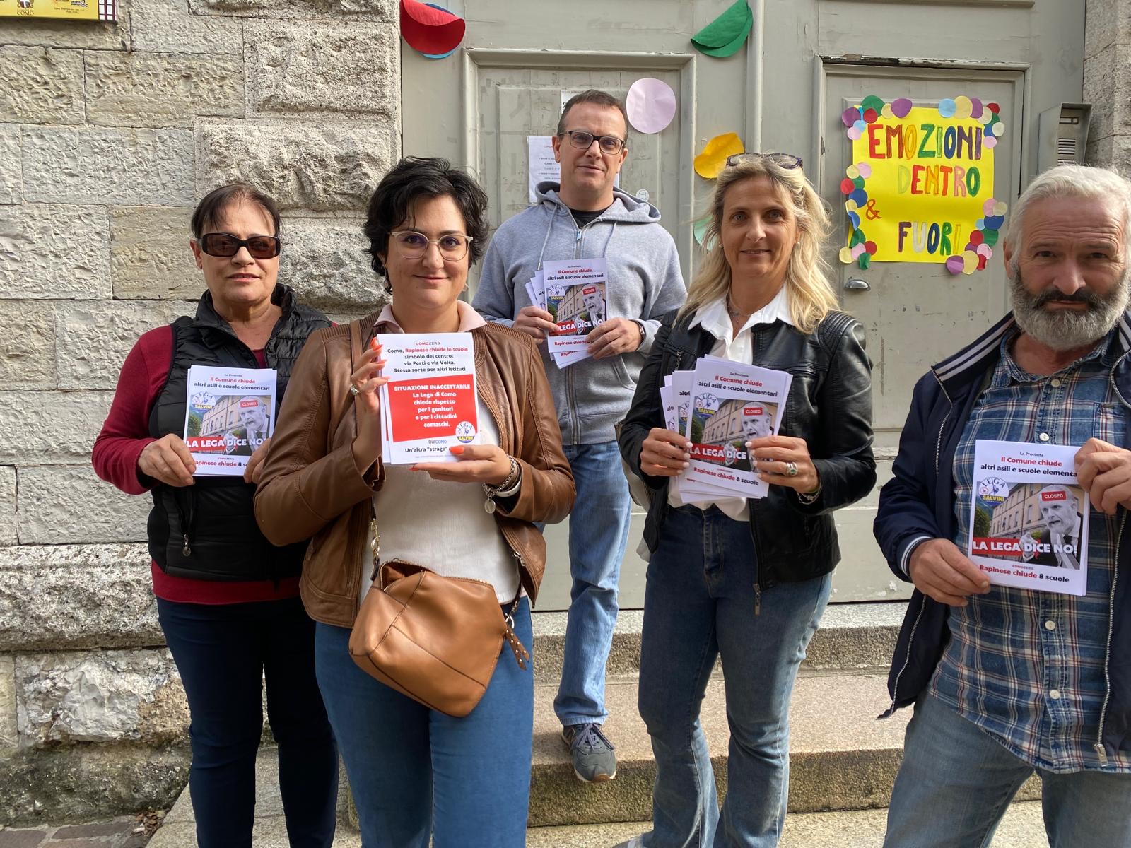 Contro la chiusura delle scuole la protesta è bipartisan: oggi volantinaggio della Lega in via Perti