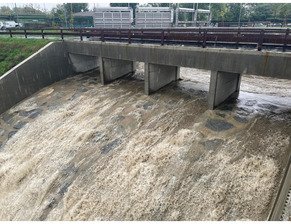 Vasca del Seveso svuotata e pronta ad accogliere eventuale piena
