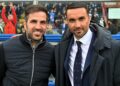 Cesc Fabregas con l'allenatore della Fiorentina Raffaele Palladino (foto Roberto Colombo)