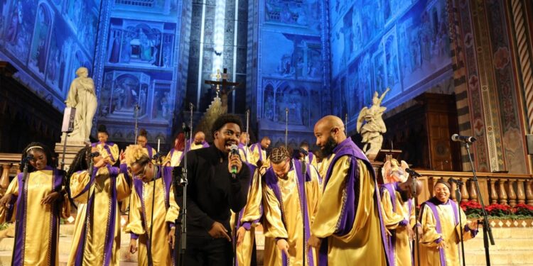 Momento di preghiera e musica nell'ambito di Umbria jazz winter