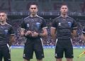 Colombo, secondo da sinistra, prima del fischio d'inizio del match (immagine dalla diretta Youtube sul sito ufficiale Conmebol)