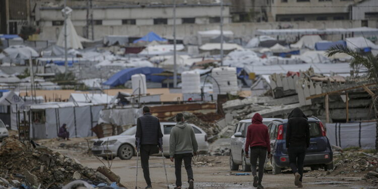 Manifestazione nel quartiere Shejaiya di Gaza city