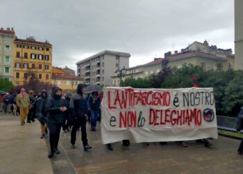 Breve scambio di colpi e manganellate tra manifestanti e agenti