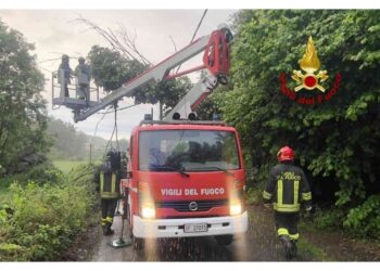 Al lavoro i vigili del fuoco